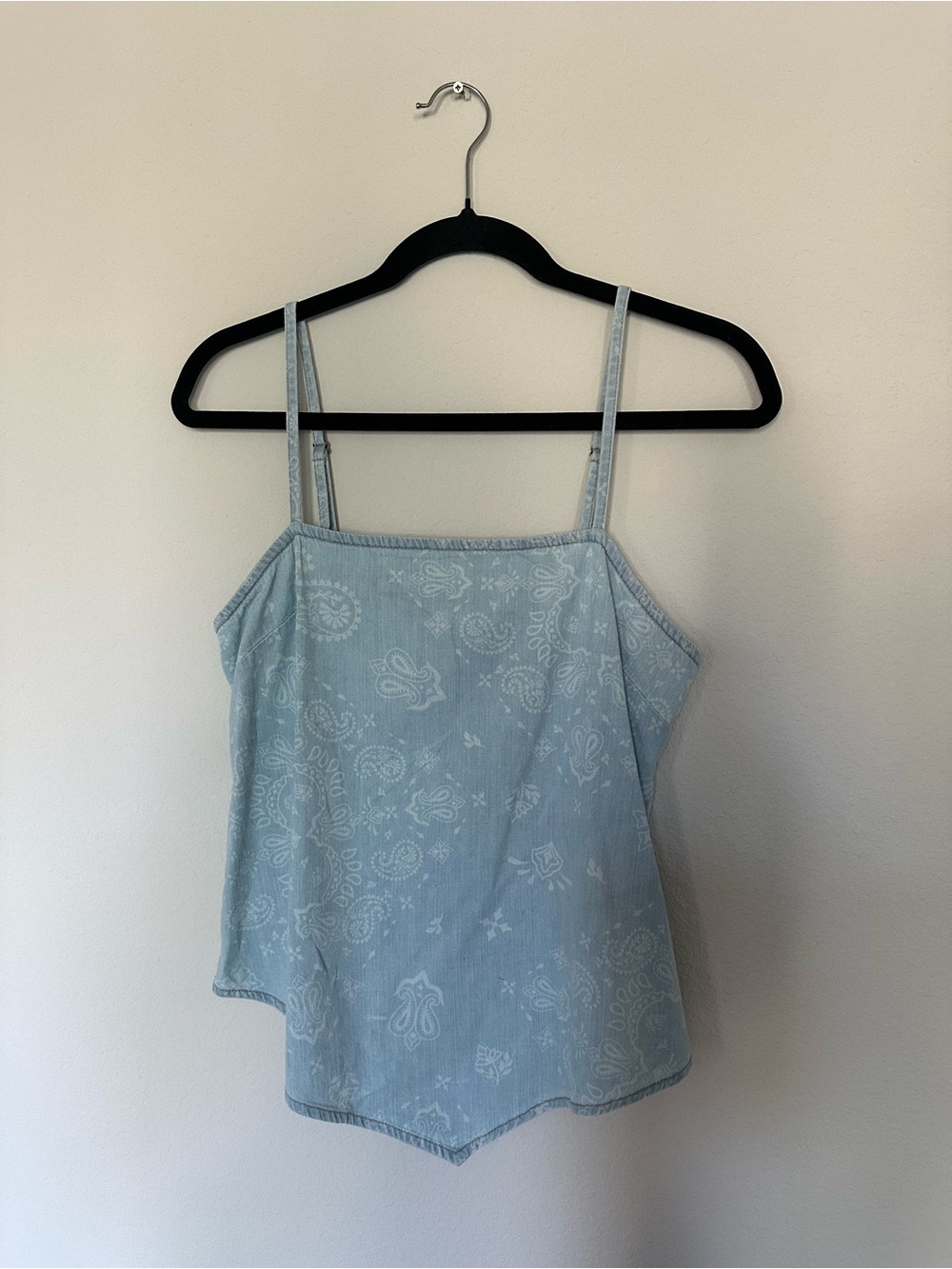 Wrangler Retro Light Blue Paisley Spaghetti Strap Cami size Small